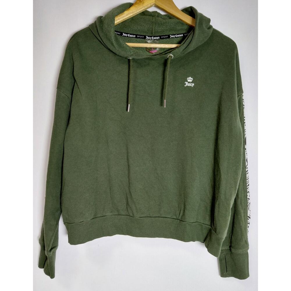 Juicy Couture SPORT Green Hoodie Solid Knit Women Size L